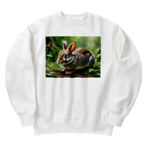 ニンジンの守護神ウサギ Heavyweight Crew Neck Sweatshirt