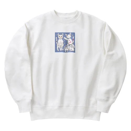 可愛いだけじゃない！ ガンギマリ猫の魅力満載！ Heavyweight Crew Neck Sweatshirt