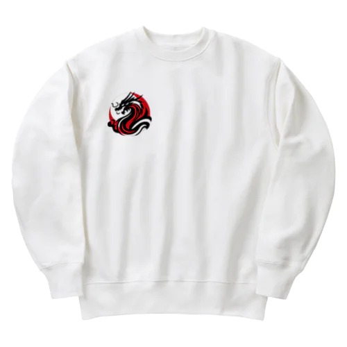 龍　黒赤 Heavyweight Crew Neck Sweatshirt