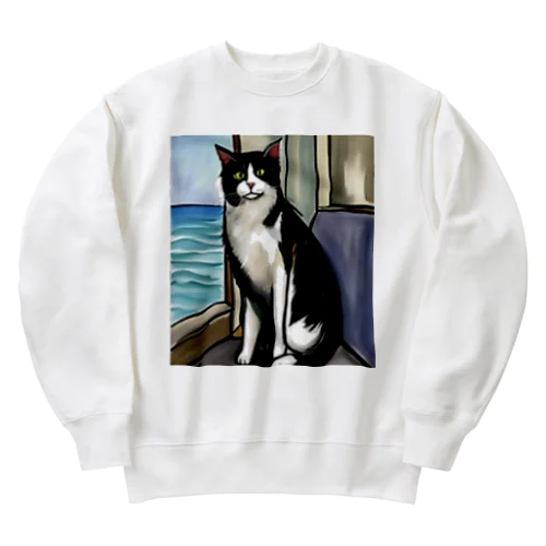 旅する猫 Heavyweight Crew Neck Sweatshirt