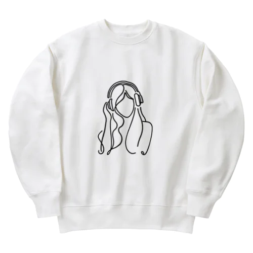 一筆書き風アート13 Heavyweight Crew Neck Sweatshirt