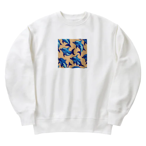 イルカの群れ Heavyweight Crew Neck Sweatshirt