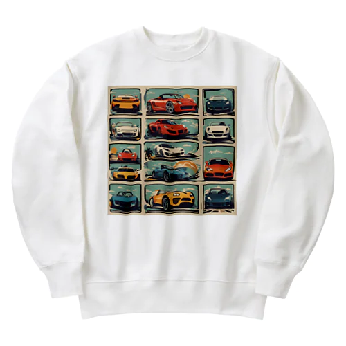 煌めく車たち Heavyweight Crew Neck Sweatshirt