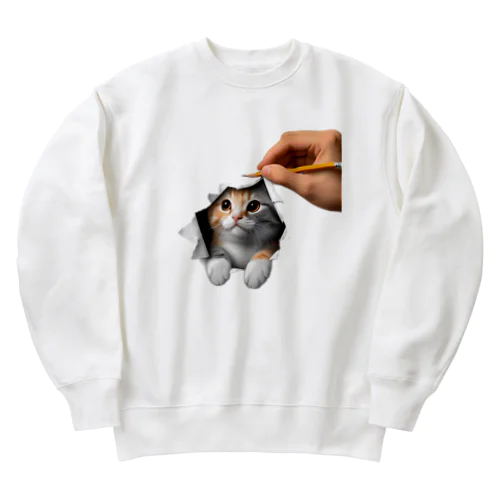 猫が出てくる Heavyweight Crew Neck Sweatshirt