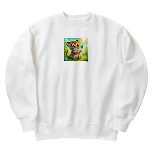 かわいすぎる虎の赤ちゃん Heavyweight Crew Neck Sweatshirt