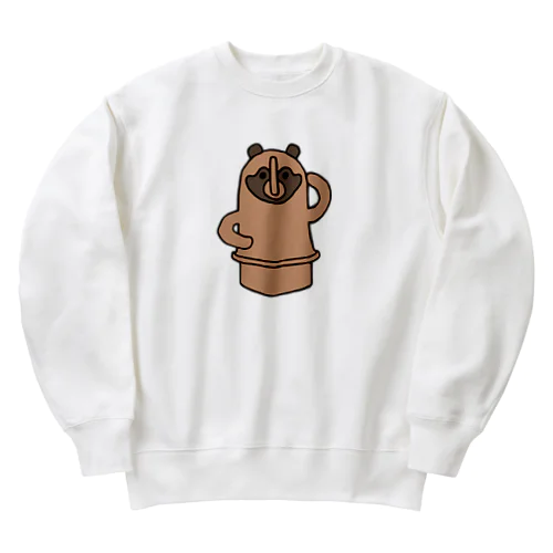 埴輪タヌキ Heavyweight Crew Neck Sweatshirt