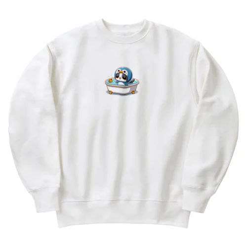 バスタイム着ぐるみネコ Heavyweight Crew Neck Sweatshirt