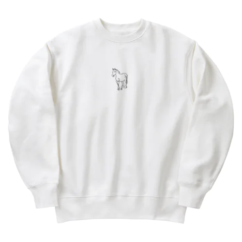 ラインアート　恐竜 Heavyweight Crew Neck Sweatshirt