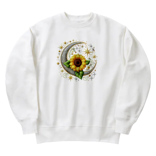 ひまわりと三日月 Heavyweight Crew Neck Sweatshirt