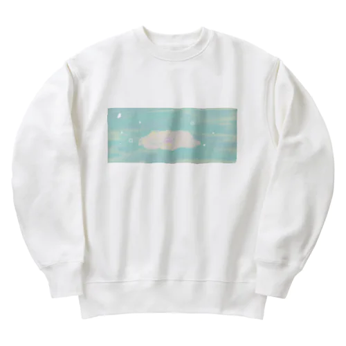 雲の上でねむるねこ Heavyweight Crew Neck Sweatshirt