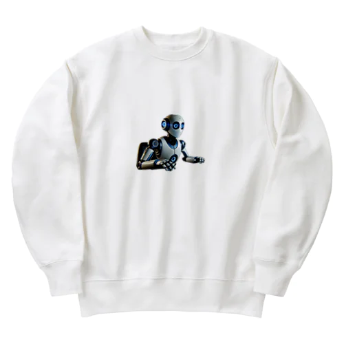 未来都市の監視センターで働くルクス Heavyweight Crew Neck Sweatshirt