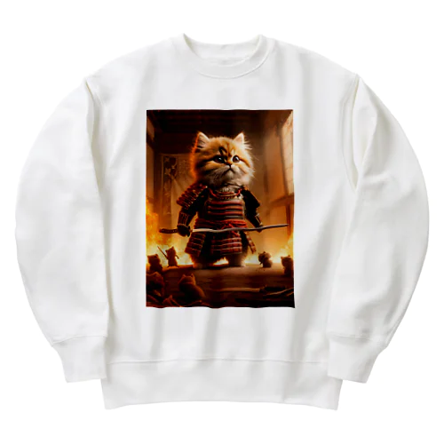 炎とねこ Heavyweight Crew Neck Sweatshirt