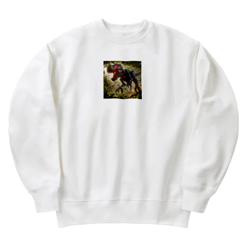 機械の恐竜のグッズです Heavyweight Crew Neck Sweatshirt