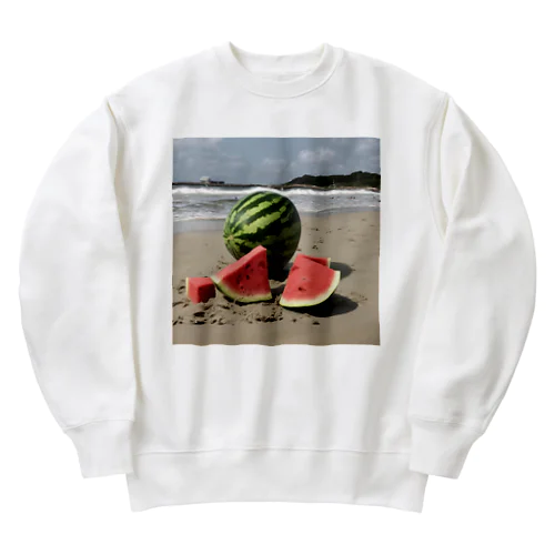 浜辺のスイカ Heavyweight Crew Neck Sweatshirt