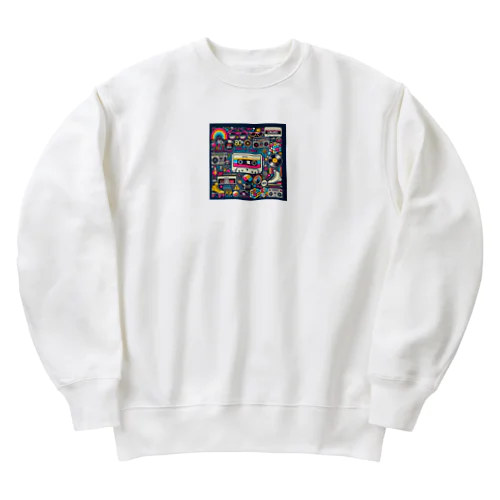 昭和レトロ80年代カセット Heavyweight Crew Neck Sweatshirt