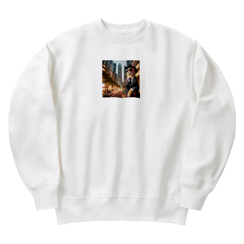 スタイリッシュな猫 Heavyweight Crew Neck Sweatshirt