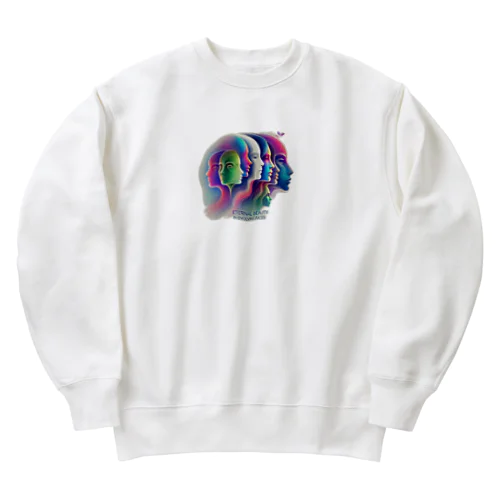 「進化する顔の中の永遠の美」 Heavyweight Crew Neck Sweatshirt