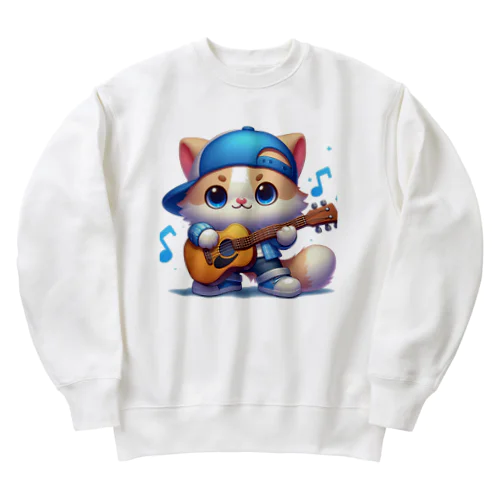 にゃんこ🐱のリズムにノッテ🎵 Heavyweight Crew Neck Sweatshirt