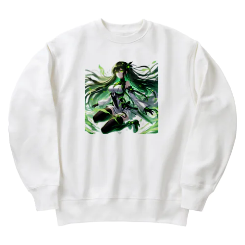 碧の髪の少女 Heavyweight Crew Neck Sweatshirt