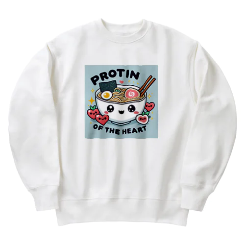 ラーメンは心のプロテイン Heavyweight Crew Neck Sweatshirt