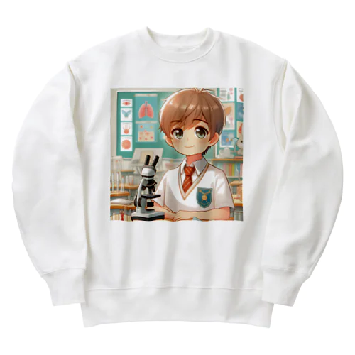 男の子　中学1年生　科学部 Heavyweight Crew Neck Sweatshirt