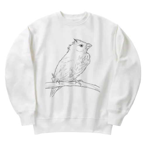 水浴び文鳥 Heavyweight Crew Neck Sweatshirt