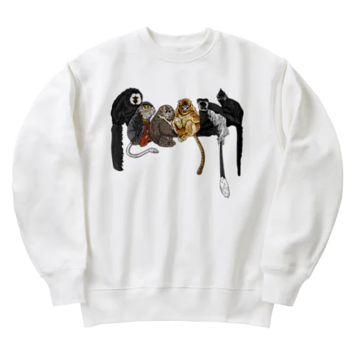 おさる達の見る先には Heavyweight Crew Neck Sweatshirt