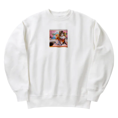 舞妓ネコおにゃん Heavyweight Crew Neck Sweatshirt