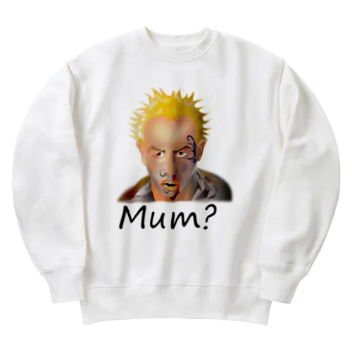 Mum?(black) Heavyweight Crew Neck Sweatshirt