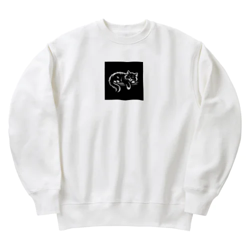 リラックス猫ちゃん Heavyweight Crew Neck Sweatshirt