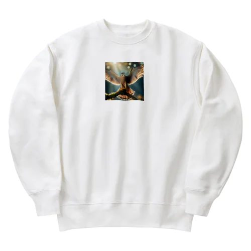 自由に羽ばたく鷹 Heavyweight Crew Neck Sweatshirt