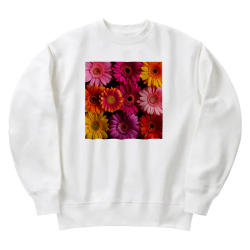 色鮮やかな綺麗な花 Heavyweight Crew Neck Sweatshirt