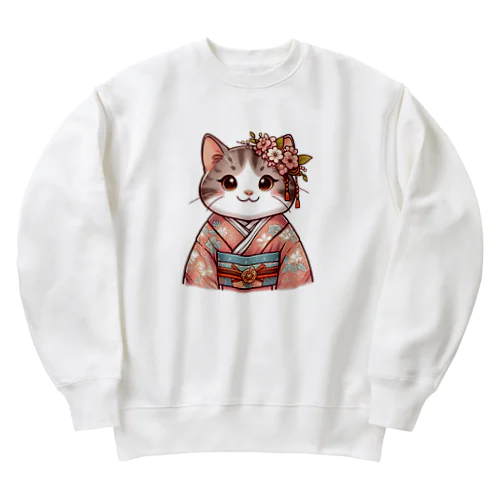 舞妓ネコおにゃん Heavyweight Crew Neck Sweatshirt