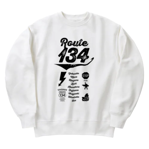 R134_No.007_01_bk Heavyweight Crew Neck Sweatshirt