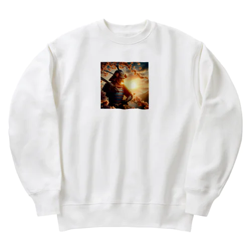 日本の誇り！侍と桜 Heavyweight Crew Neck Sweatshirt