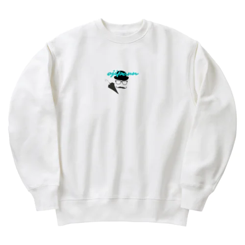 傘を持つおじさん Heavyweight Crew Neck Sweatshirt