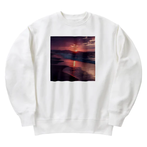 海辺の夕日 Heavyweight Crew Neck Sweatshirt