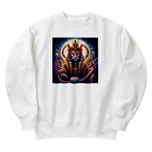 バステト神　雌猫 Heavyweight Crew Neck Sweatshirt