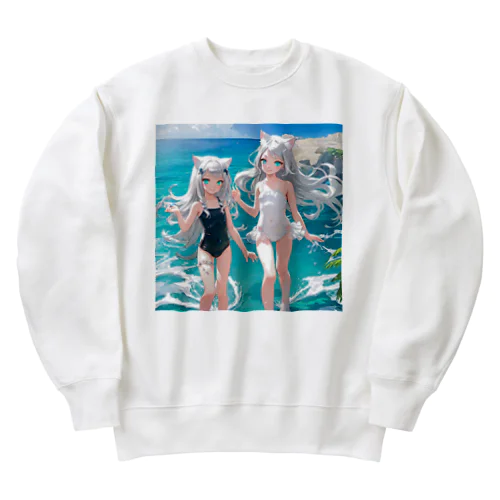 猫耳少女00022 Heavyweight Crew Neck Sweatshirt