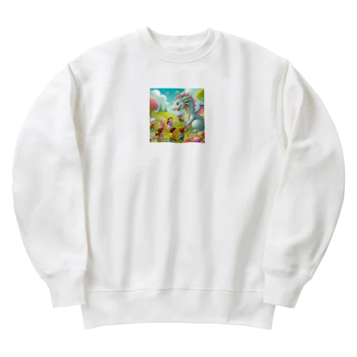 子供向き優しい龍 Heavyweight Crew Neck Sweatshirt