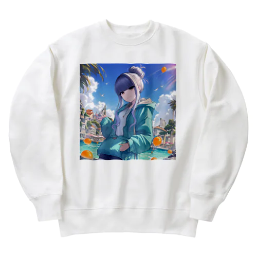 児十女須夜(じとめすや)のサマーバケーション Heavyweight Crew Neck Sweatshirt