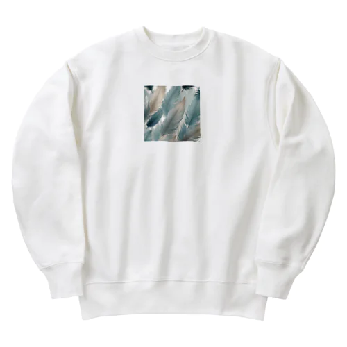 美しい羽のイラスト Heavyweight Crew Neck Sweatshirt