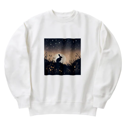 満月ウサギ Heavyweight Crew Neck Sweatshirt