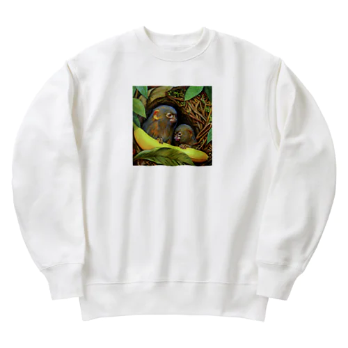 サル、猿 Heavyweight Crew Neck Sweatshirt