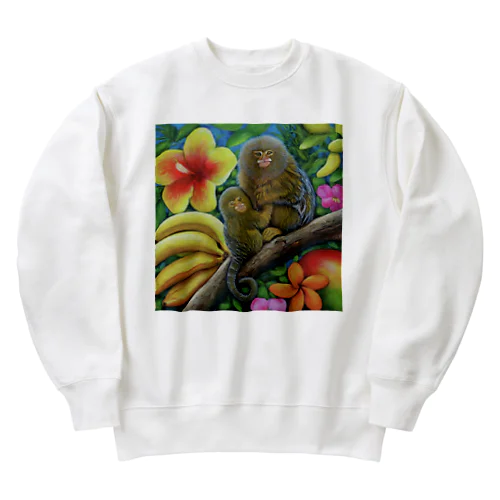 サル、猿 Heavyweight Crew Neck Sweatshirt