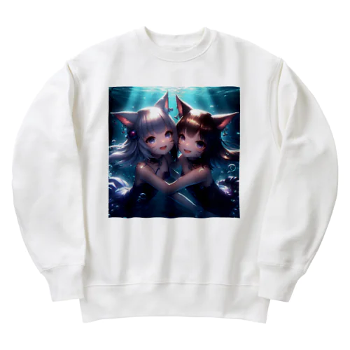 猫耳少女00080 Heavyweight Crew Neck Sweatshirt