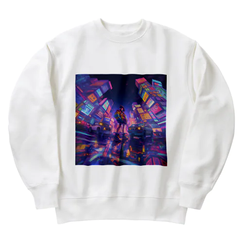 ネオンのエモい女子【いち】 Heavyweight Crew Neck Sweatshirt