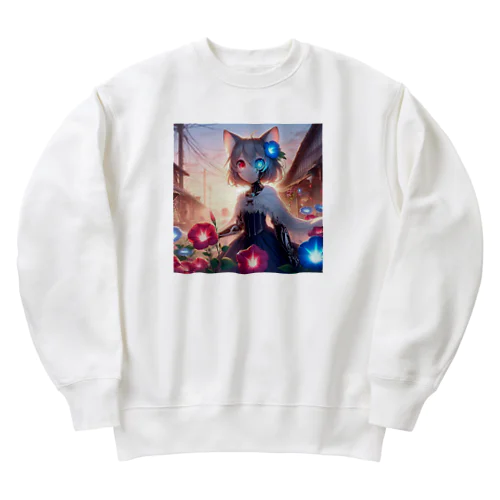 メカ猫娘XSU3657 Heavyweight Crew Neck Sweatshirt