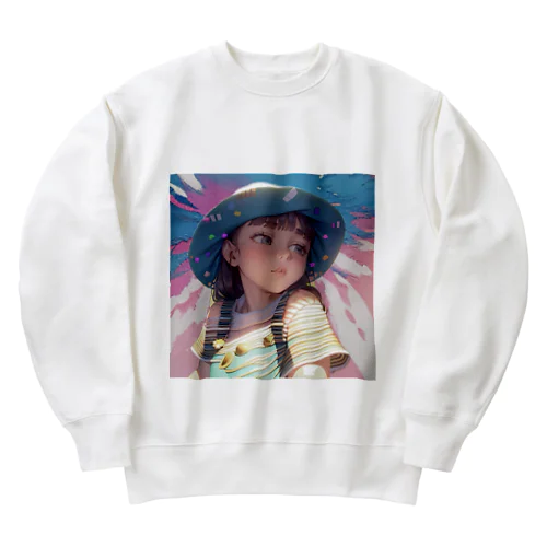 未来を見つめる少女 Heavyweight Crew Neck Sweatshirt