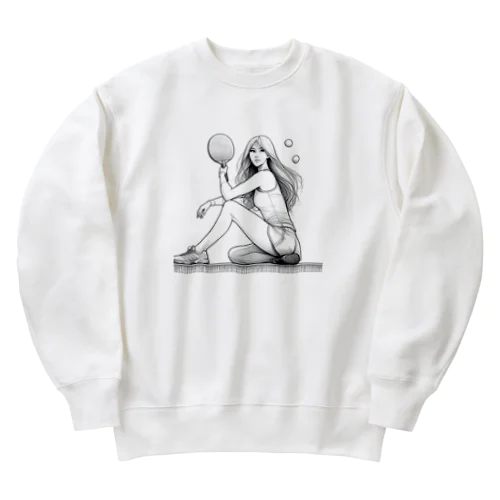 女子卓球選手 Heavyweight Crew Neck Sweatshirt